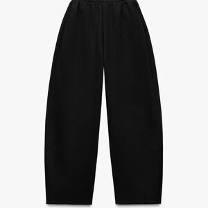 Zara Interlock Balloon Pants (Black Wide-Leg Pants)